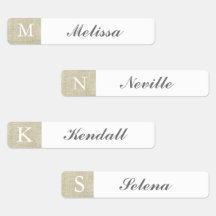 Rustieke jute monogram waterdichte labels