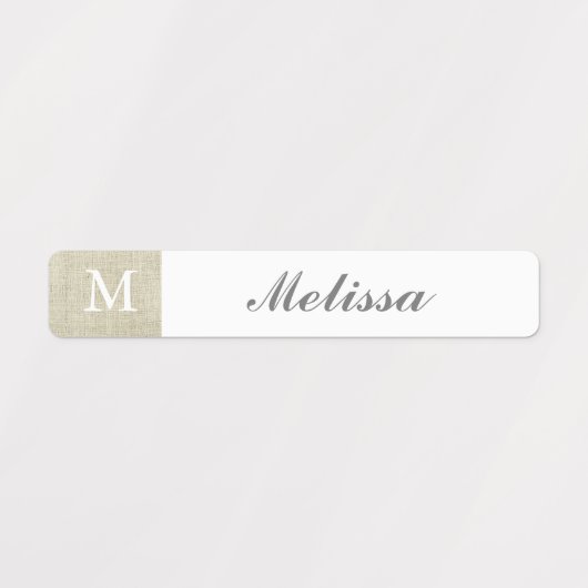 Rustieke jute monogram waterdichte labels (Design 1)
