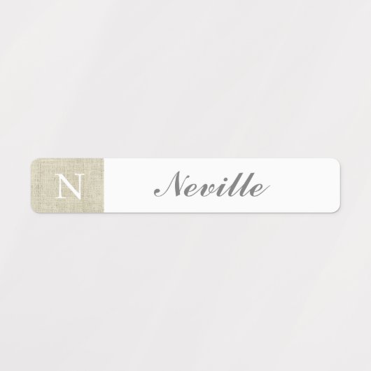 Rustieke jute monogram waterdichte labels (Design 2)