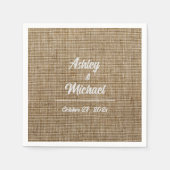 rustieke jute natuur patroon Bruiloft Servet (Voorkant)