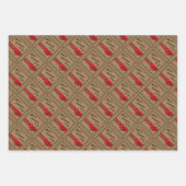 Rustieke jute rode boog Vrolijk Kerstmis naar alle Inpakpapier Vel (Voorkant 3)