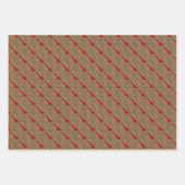 Rustieke jute rode boog Vrolijk Kerstmis naar alle Inpakpapier Vel (Voorkant)