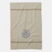 Rustieke Jute Stijl Suikerkoek Man Monogram Gebord Theedoek (Verticaal)