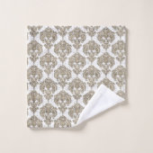 Rustieke jute & witte royale glamour damast bad handdoek (Wasdoekje)