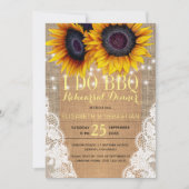 Rustieke jute zonnebloemen I DO BBQ repetitie dine Kaart (Voorkant)