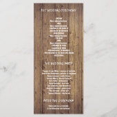 rustieke jute zonnebloemen lichten bruiloft progra programmakaart (Achterkant)