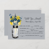 Rustieke juten pot met wilde bloemen LIB RSVP (Voorkant / Achterkant)