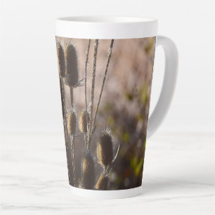 Rustieke Kaarddistel Droog Plant Patroon Latte Mok