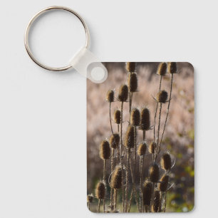 Rustieke Kaarddistel Droog Plant Patroon Sleutelhanger
