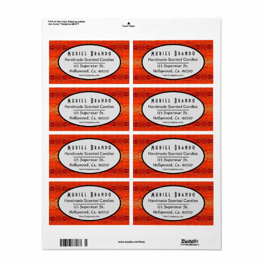 Rustieke Kaars Bedrijf Leveringen Verzending Etiket (Full Sheet)