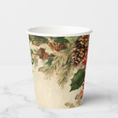 Rustieke kaars Pinecone Kerstmis Papieren Bekers (Achterkant)