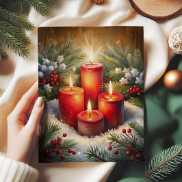 Rustieke kaarsen hulst bes Kerstmis tissuepapier