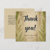 Rustieke kaart met boomstam en mos bos bedankje (Voorkant / Achterkant)