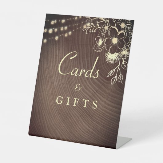 Rustieke Kaarten en geschenken Trouwbord Reclamebord Met Voetstuk (Voorkant)