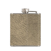 Rustieke kaki faux leer monogram naam baas heupfles (Achterkant)