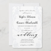 Rustieke kalligrafie Acanthus Damask Wedding Kaart (Voorkant)