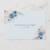 Rustieke kalligrafie Boho Dusty Blue Pampas Detail Informatiekaartje (Achterkant)