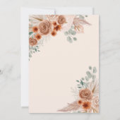 Rustieke kalligrafie Boho terracotta pampas bruilo Kaart (Achterkant)