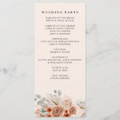 Rustieke kalligrafie Boho terracotta pampas bruilo Programmakaart (Achterkant)