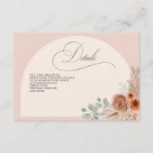 Rustieke kalligrafie Boho Terracotta Pampas Detail Informatiekaartje (Voorkant)