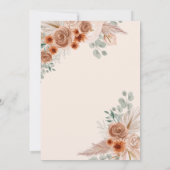 Rustieke kalligrafie Boho Terracotta Pampas Save The Date (Achterkant)