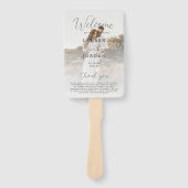 Rustieke kalligrafie bruiloft ceremonie programma handwaaier (Voorkant)