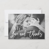 Rustieke kalligrafie bruiloft dank u fotokaart bedankkaart (Voorkant)