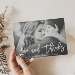 Rustieke kalligrafie bruiloft dank u fotokaart bedankkaart<br><div class="desc">Rustieke kalligrafie bruiloft dank u fotokaart met een Kraft papieren print op de achterkant. Voor meer geavanceerde aanpassingen van dit ontwerp klikt u op de knop "Aanpassen".</div>