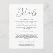 Rustieke kalligrafie bruiloft details informatiekaartje (Voorkant)