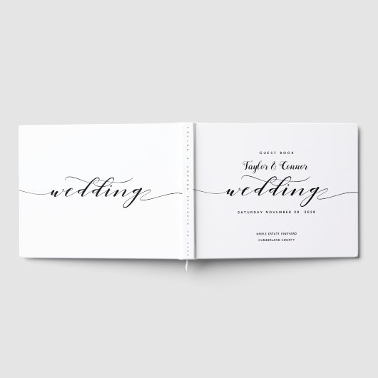 Rustieke kalligrafie bruiloft gastenboek (Volledig)