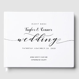 Rustieke kalligrafie bruiloft gastenboek