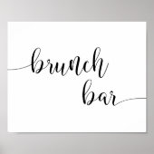 Rustieke kalligrafie brunch bar bord | Bruidsbrunc Poster (Voorkant)