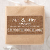 Rustieke kalligrafie  burlap bruiloft etiket (Insitu)