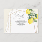 Rustieke kalligrafie Citrus zomer bruiloft Informatiekaartje (Voorkant)