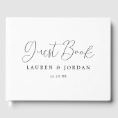 Rustieke kalligrafie foto bruiloft gastenboek (Voorkant)