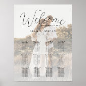 Rustieke kalligrafie foto bruiloft zitgrafiek poster (Voorkant)