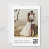 Rustieke kalligrafie foto QR code bruiloft Save The Date (Achterkant)