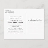 Rustieke kalligrafie foto Save the Date Aankondigingskaart (Achterkant)