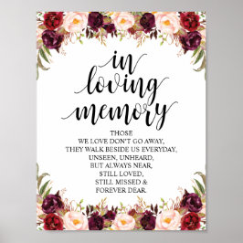 Rustieke kalligrafie Huwelijk Herdenking Tafelbord Poster