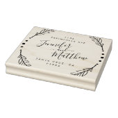 Rustieke kalligrafie krans bruiloft retour adres rubberstempel (Stempel)