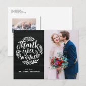 Rustieke kalligrafie krans krijtbord bruiloft foto briefkaart (Voorkant / Achterkant)