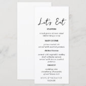 Rustieke kalligrafie Laten we eten bruiloft diner  Menu (Voorkant / Achterkant)