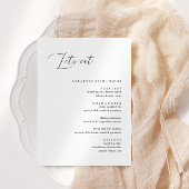 Rustieke kalligrafie Laten we eten bruiloft diner  Menu