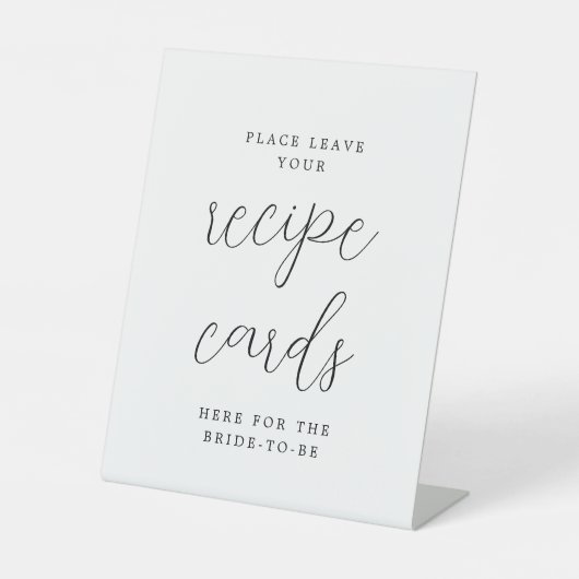 Rustieke kalligrafie recept Kaarten hier Reclamebord Met Voetstuk (Voorkant)