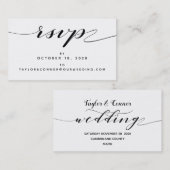 Rustieke Kalligrafie RSVP Online Kaart Visitekaartje (Voorkant / Achterkant)