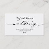 Rustieke Kalligrafie RSVP Online Kaart Visitekaartje (Achterkant)