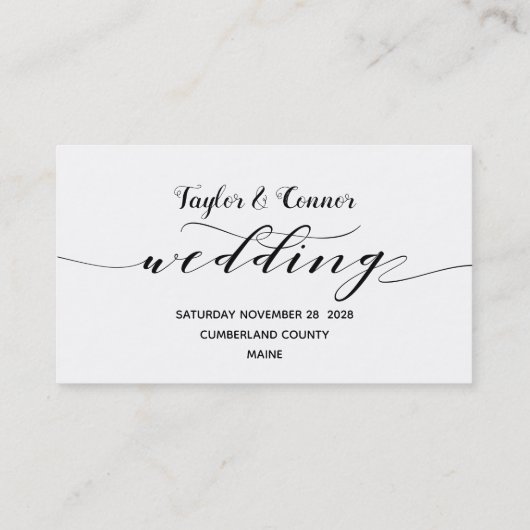 Rustieke Kalligrafie RSVP Online Kaart Visitekaartje (Achterkant)