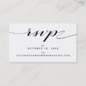 Rustieke Kalligrafie RSVP Online Kaart Visitekaartje (Voorkant)