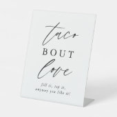 Rustieke kalligrafie Taco Even In Love Taco Bar Reclamebord Met Voetstuk (Voorkant)