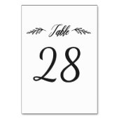 Rustieke kalligrafie tafelnummer | Aanpasbare kleu (Achterkant)